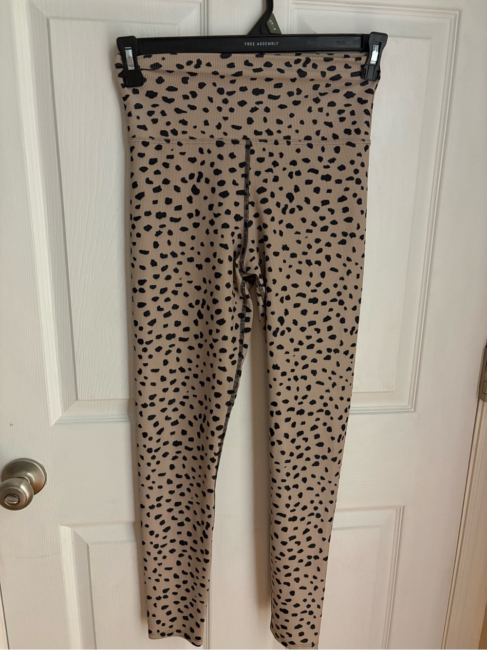 Beach Riot Tan Leggings with Black Spot Print